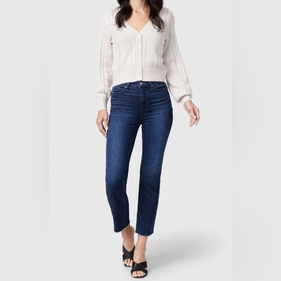 PAIGE Denim - Paige Jeans Cindy High Rise Straight Leg Raw Hem